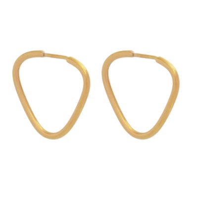 گوشواره حلقه‌ای طلا 18 عیار زنانه طلای مستجابی مدل مثلث کد 2086