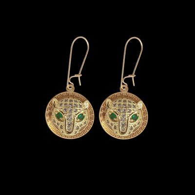 گوشواره آویزی طلا 18 عیار زنانه ناریا مدل پنتر