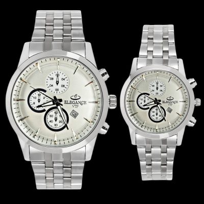 ست ساعت مچی عقربه‌ای کوارتز زنانه و مردانه مدل تک موتور طرح کورنو کد 003