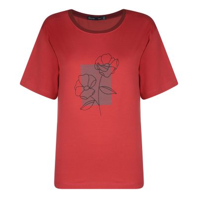 تی‌شرت آستین سه ربع زنانه باینت مدل 815-3 رنگ آجری