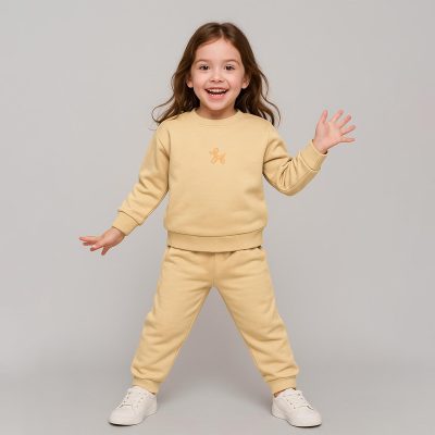 ست سویشرت و شلوار بچگانه مون‌سا مدل 4051 رنگ کرم