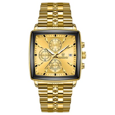 ساعت مچی عقربه‌ای کوارتز مردانه بین باند مدل کلاسیک بند استیل سه موتور فعال کرنوگراف کد A4