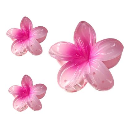 کلیپس مو زنانه مدل پلومریا بسته 3 عددی